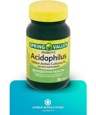 Probiotic Acidophilus 30 Caplets Probiotic with 1 Billion Active Cultures Digestive Health Probiotics Probioticos for Daily Gut Balance Low Sodium (Pack of 1) - Buy Online on GoSupps.com