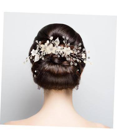 DOITOOL Prom Bridal Hair Clip Bridal Headpiece Pearl Flower Hair Comb Pearl Hair Clip Women Hairpin Rhinestone Barrettes Pearl Hair Barrettes Hair Pin Crystal Alloy Bride White - Buy Online on GoSupps.com