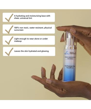 HA Chemical Free Tinted SPF 44 Zinc Oxide & Titanium Dioxide Sunscreen with Hyaluronic Acid | Anti-Aging Moisturizer | Water Resistant | 2.1 Oz - Buy Online on GoSupps.com