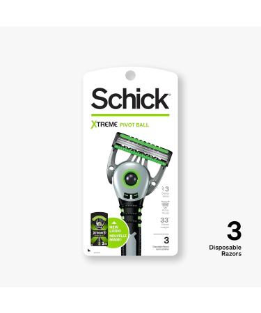 Schick Xtreme Pivot Ball Razor - Best Disposable Razors for Men | 3 Count Pivot Razor - Buy Online on GoSupps.com