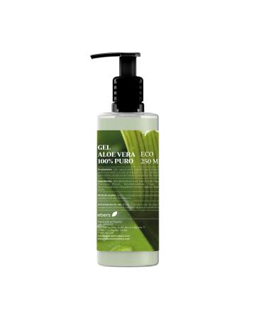 Ebers 100% Pure Aloe Vera Gel 250 ml with Dispenser - Excellent moisturizer for face and body after sun hair removal and burns.
