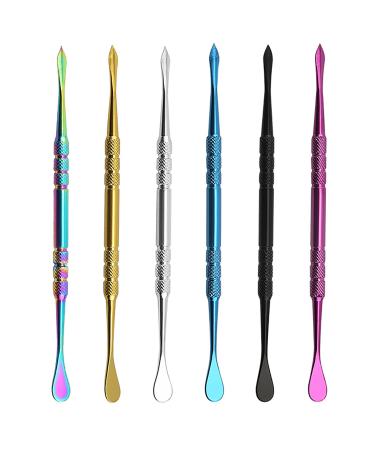 FYLFOTA Stainless Steel Wax Carving Tool, Sculpting Tool Spoon Carving Tool for Wax Scraping, Set of 6, Multicolor