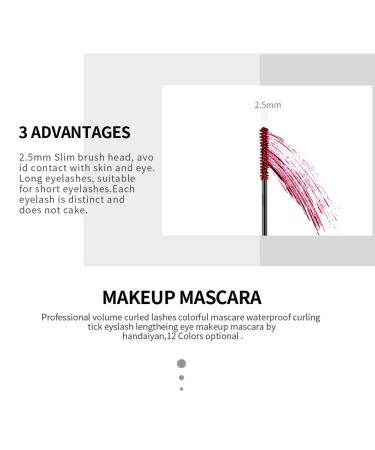 Allbestaye Colorful Waterproof Mascara - Fine Brush Long-lasting Green Black & White Eyelashes - Buy Online on GoSupps.com