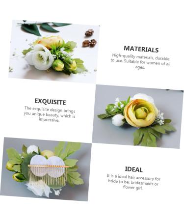 POPETPOP bridal hair accessories bridal headpieces for wedding Hair Side Comb Wedding Bridal Headpiece Bridal Headdress hair teasing comb bridal hair clip bride silk flower hair comb - Buy Online on GoSupps.com