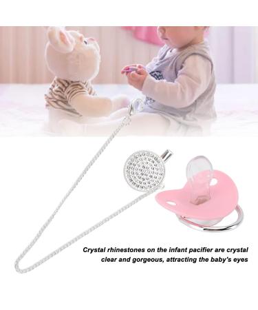 Royal Rhinestone Crown Silicone Baby Pacifier for 6-18 Months - Pink - Buy Online on GoSupps.com