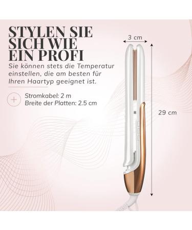 Buy Lily England 2 in 1 Hair Smoothing & Curling Iron - Rose Gold Adjustable Temperature Ceramic Coating - International Shipping Available - Buy Online on GoSupps.com