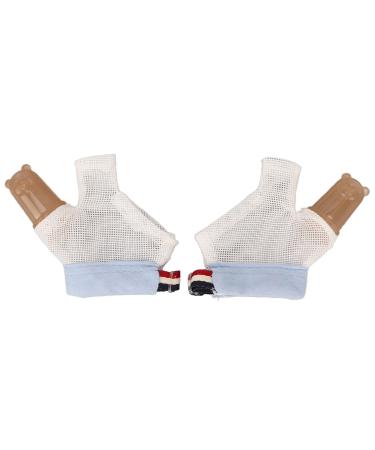 Thumb protection 1 pair of thumb sucking Stop glove thumb littering finger protection soft adjustable with buckle for the thumb treatment (blue)