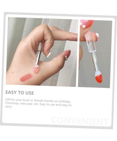 4 Pieces Silicone Lip Brush With Lid Lip Gloss Applicator Holder Silicone Makeup Accessories Transparent Plastic Handle Make Up - Buy Online on GoSupps.com