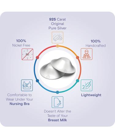 RUVALINO Silver Nipple Shield Breastfeeding - Premium XL Silver Cups for Nursing Moms - Buy Online on GoSupps.com