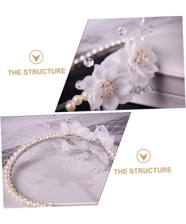 PLAFOPE Pearl Flower Headband Wedding Decor Pearl Headband Decorative Flower Headband Flower Head Band Wedding Hair Accessory Headband Ornament Head Band for Bride Exquisite Hair Band - Buy Online on GoSupps.com