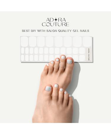 Couture White Glossy Gel Pedicure Strips - DIY Salon-quality Pedicure Kit with UV Light | Adora Couture - Buy Online on GoSupps.com