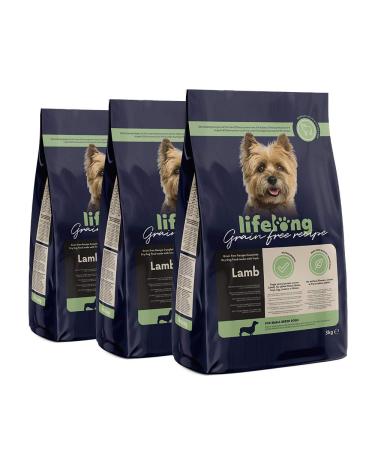 Amazon Brand - Lifelong Complete food for small breed dogs without cereals made with fresh lamb meat - 3kg *3