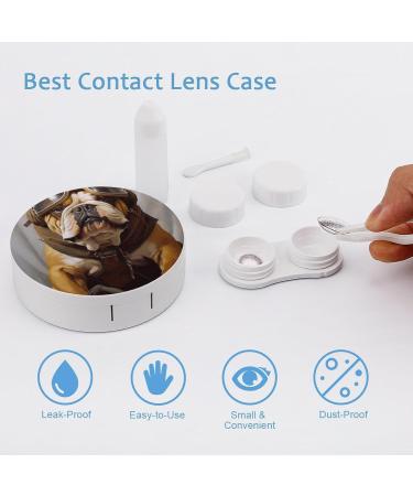 French Bulldog Contact Lens Travel Kit - Portable & Cute Contact Lens Box with Mirror for Outdoor Use - Buy Online on GoSupps.com