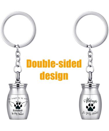 Partideal Pet Urns Keychain Dog Paw Cremation Urn Keyring Double Sided Dog Urn Memorial Keychain Always in My Heart for Pet Cremation Jewellery Pend Paw Print Memorial Urn - Buy Online on GoSupps.com