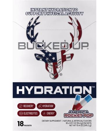 Bucked Up Hydration - Rocket Pop | Electrolyte and Hydration Powder Drink Mix | 18 Packs (18 Servings) - Buy Online on GoSupps.com