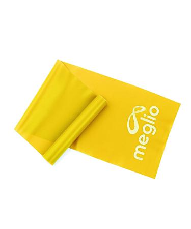 Meglio Resistance Bands Latex Free - Exercise Bands for Physiotherapy Strength Training & Fitness Workouts Yoga Pilates Stretching. Range of Resistance Strengths 2m Yellow (X-Light)