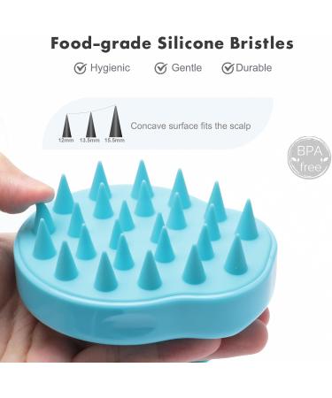 FREATECCH CHAUT Massage Brush - Wet & Dry Silicone Shampoo Hair Brush for Scalp Peeling Head Massage Dandruff Control & Hair Growth | Light Blue - Buy Online on GoSupps.com