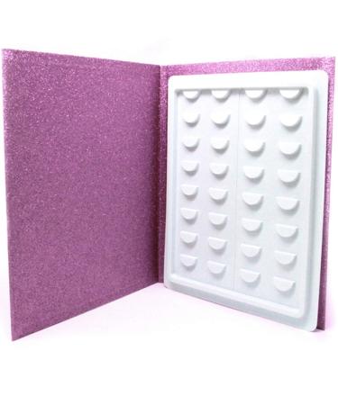 16 pairs of eyelashes storage book subject make-up display test box glitter paper false eyelashes storage container false eyelashes protective cover for mom girlfriend violet