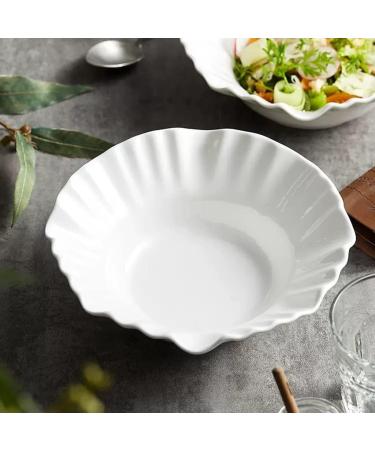 Kitchen Salad Bowl Oblique Salad Bowl Ceramic Large Fruit Bowl White Soup Noodle Bowl Household Large Bowl Two-Piece Set Salad Bowls (White) - Buy Online on GoSupps.com