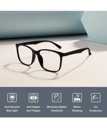 Cyxus Blue Light Filter Glasses - Anti-Blue Light No Prescription Needed Stylish Matt Black - Protect Your Eyes from Screens - Buy Online on GoSupps.com
