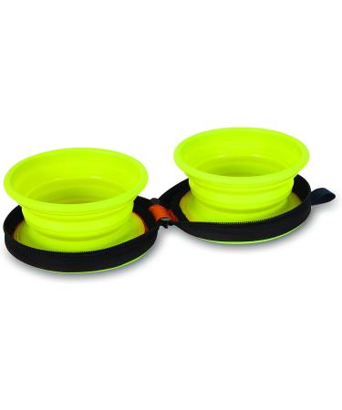 Petmate Silicone Duo Travel Bowl 1.5 Cup - Navy Blue/ Go Go Green - Buy Online on GoSupps.com