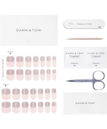 DANNI & TONI Soft Gel Nail Wraps - 28 Semi Cured Salon-Quality Stickers Set in Champagne Kiss - French Manicure Stickers - Buy Online on GoSupps.com