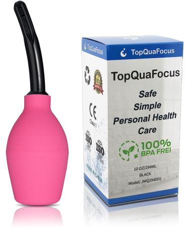 TopQuaFocus Enema Bulb 10oz Capacity Silicone Douche 4.7 Tips - Red 294ml for Anal and Vaginal Cleaning - Buy Online on GoSupps.com