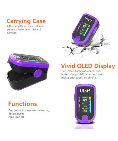 Fingertip Pulse Oximeter - Portable Blood Oxygen Monitor for Heart Rate & SpO2 - O2 Monitor Finger (Purple) - Fast International Shipping - Buy Online on GoSupps.com