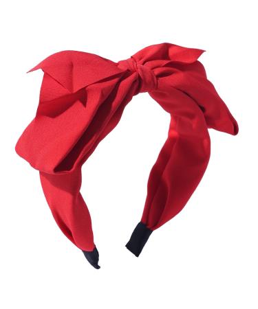 Bow HeadBands for Women Girls Big Bow Decor Hair Hoop  Drnytunk Women Headbands Knotted Turban Headbands Top Knot Hair Band Bows Hair Accessories Red