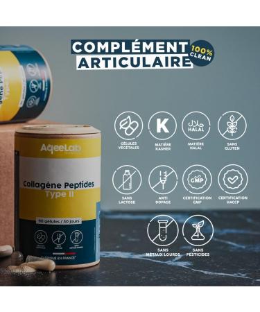 Collagen Peptides Peptan Type 2 Colartix Hydrolyzed Collagen IIm 90 Vegetable Capsules 30 Days Joints & Cartilage Laboratory Tested Made in FR Eco-Friendly Brand  - Buy Online on GoSupps.com