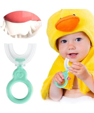 Kids Toothbrush Soft Food GraUK Silicone Toothbrush Head U Shaped Children's Toothbrush All RounUKd 360 Food GraUK Silicone Brush Head Baby Toothbrush (2-12 Years Old) Little Surprise Green 6-12 years old - Buy Online on GoSupps.com