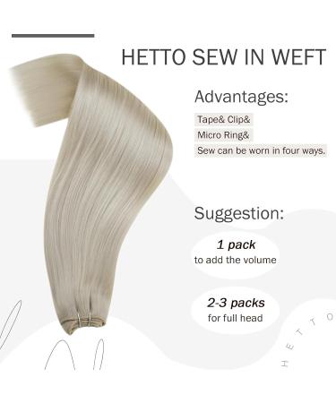 Shop Hetto Remy Hair Extensions #60 White Blonde - 55cm 100g - Premium Real Hair for Stunning Transformations - Buy Online on GoSupps.com