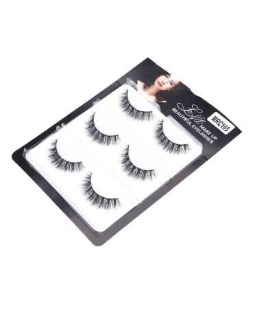 FOMIYES 3 Pairs Fake Eyelash Long Thick Eyelashes False Eyelash Fake Lashes Natural Eyelashes Cross