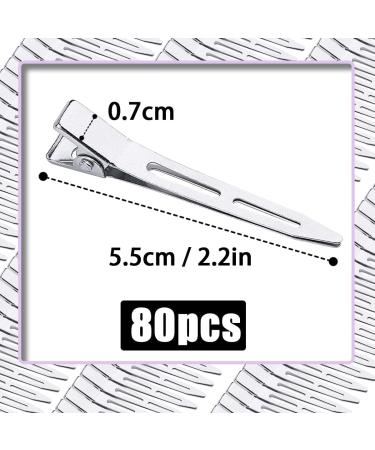 Mbsomnus 80pcs Hair Clips for Styling 2.2 Inch Pin Curl Clips Sectioning Hair Clips Metal Hairdressing Clips Silver Alligator Curl Clips Duckbill Hair Roller Clips No Crease for Women Girls Silver-80pcs - Buy Online on GoSupps.com