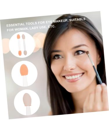 Outanaya 50pcs Two-color Eyeshadow Brush Double-head Brush Makeup Brush Applicator Cosmetic White Latex Head - Buy Online on GoSupps.com