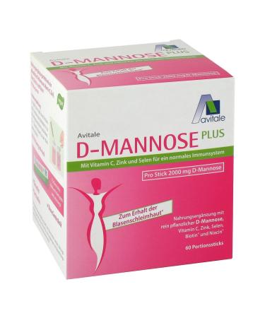 Avitale D-Mannose Plus 2000 mg stick with niacin and biotin to support the bladder mucosa 148.2 g 59706