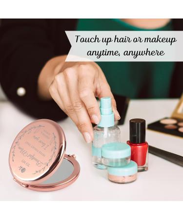 idooss Rose Gold Compact Mirror - Unique Birthday Gift for Mom, Friends, Coworkers - Gold Portable Mirror - Buy Online on GoSupps.com