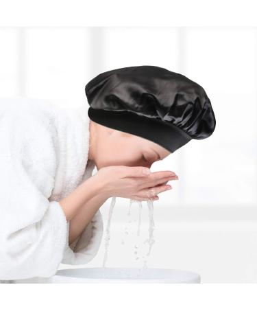 Wide-Brimmed Satin Night Caps 3-Pack for Women - Wine Red, Black, Silver - Buy Online on GoSupps.com