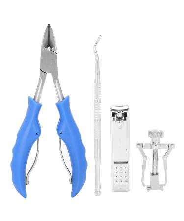 Nail Clippers Set Double Spring Toenail Clippers Ingrown Fingernail Toenail Tools Kit Nail Pedicure Clippers Toenail Corrector Professional Manicure Pedicure Tool(blue)