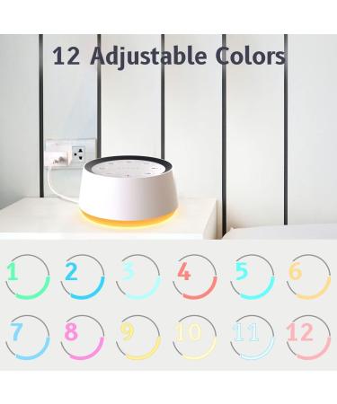 Sound Machine White Noise with 30 Soothing Sounds, 12 Colors, 5 Timers, Memory Function - for Baby Kids Adults - 32 Volume Levels, 10 Brightness Settings (White) - Buy Online on GoSupps.com