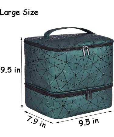 RZMAYIS Nail Polish Carrying Case Bag Green Double-Layer Storage for 30 Bottles and Nail Dryer - Buy Online on GoSupps.com