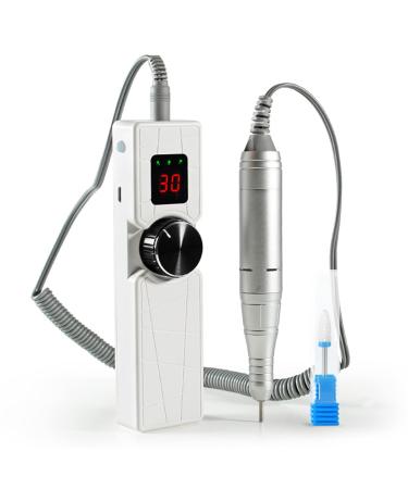 Nail Drills for Acrylic Nails and Natural Nails USB Rechargeable 30000 RPM Nail Drill Kit with Foot Pedal and Ceramics Drill Bits Electric Efile Drill High Speed Low Heat