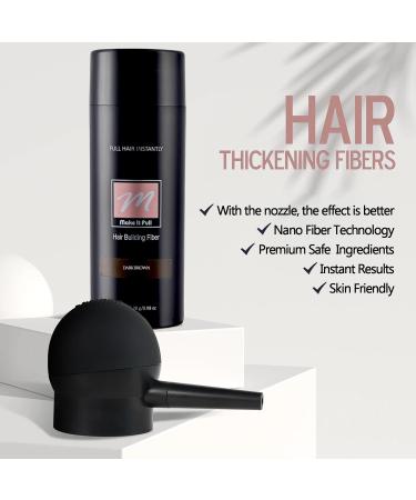 Hair Fibres for Thinning Hair - Dark Brown Professional Quality | Hair Thickening Powder & Fibers for Instant Concealment of Hair Loss - Buy Online on GoSupps.com