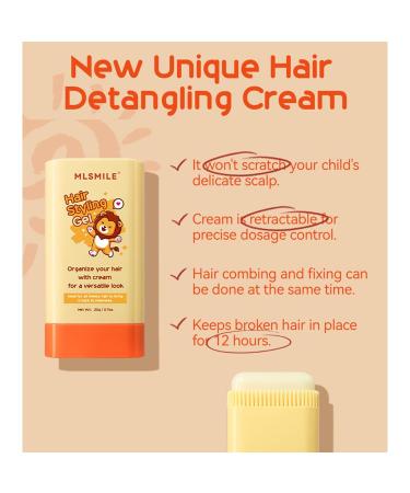 Buy 2-in-1 Hair Styling Gel & Wax Stick for Kids | Natural Ingredients Non-Greasy | Easy Styling with Built-in Comb - 0.71oz - Buy Online on GoSupps.com