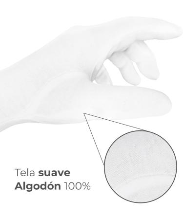 EXBRIECO 12 or 6 Pairs Cotton Gloves Hydrating Gloves Soft Elastic Hand Care Comfortable Gloves Mimo Gloves Jewelry Waiter Costume White or Black L Pack 6 White - Buy Online on GoSupps.com