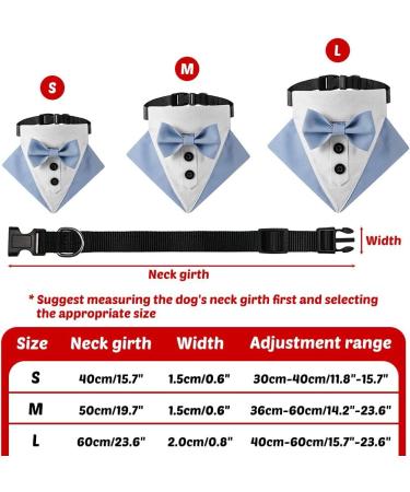 Mioyoow Adjustable Formal Dog Bandana Collar - Tuxedo Wedding Bib for Small & Medium Dogs - Stylish Triangular Scarf with D-Ring in Blue - Buy Online on GoSupps.com