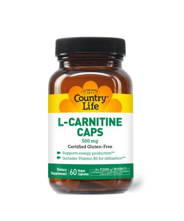 Country Life L-Carnitine 500 mg w/B-6 60 Capsules