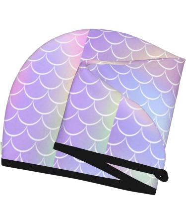 Hair Towel Wrap with Button | Quick-Dry Towel Turban for Effortless Hair Drying (Fish Scale Design - Buy Online on GoSupps.com