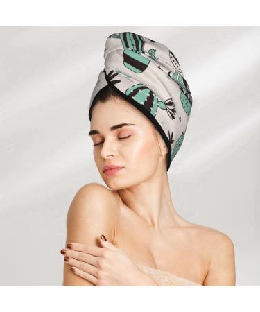 Super Absorbent Cactus Hair Towel Wrap for Women | Quick Dry Coral Velvet Microfiber for Long Curly & Thick Hair - Buy Online on GoSupps.com