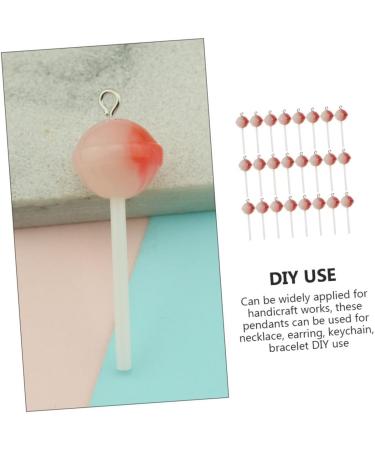 DIYEAH 250 Pcs Candy Keychain Decor Resin Crafts Earrings Charms Lollipops Charms for Crafts Making Charms for Diy Jewelry Resin Keychain Ornament Charms for Bracelet Making Set - Buy Online on GoSupps.com